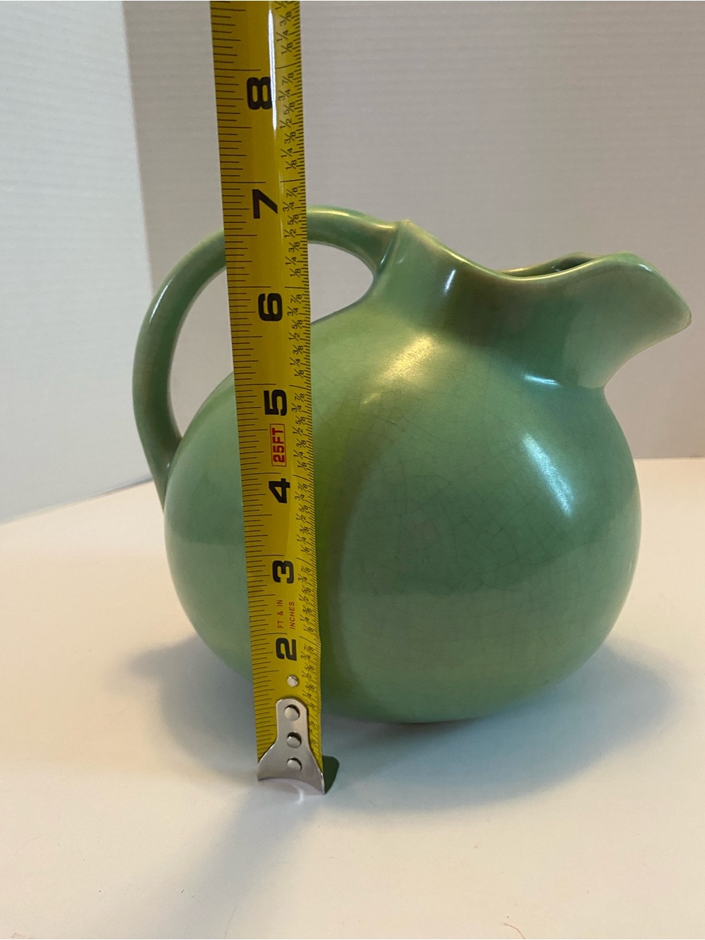 Vintage Jadeite Green Ball Jug w/ Ice Lip Water Pitcher – Marked “USA” – MCM - Picture 15 of 15